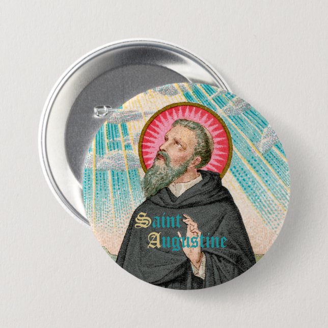 St. Augustine of Hippo (SAU 047; detail) Button (Front & Back)