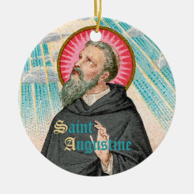 St. Augustine of Hippo (SAU 047; detail) Ceramic Ornament (Front)