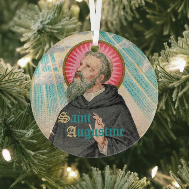 St. Augustine of Hippo (SAU 047; detail) Glass Ornament (Insitu)