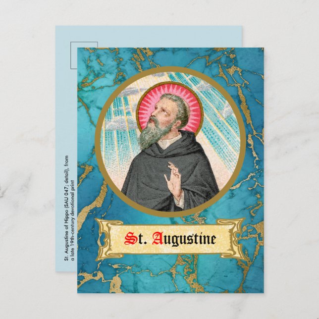 St. Augustine of Hippo (SAU 047; detail)  Postcard (Front/Back)