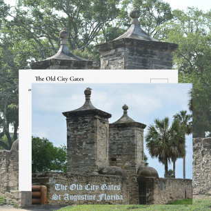 St Augustine Old City Gates Historic Florida Postcard