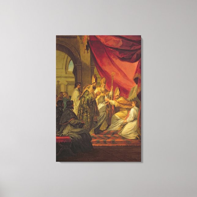 St. Augustine  ordained as the Bishop Canvas Print (Front)