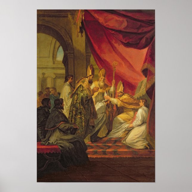 St. Augustine  ordained as the Bishop Poster (Front)