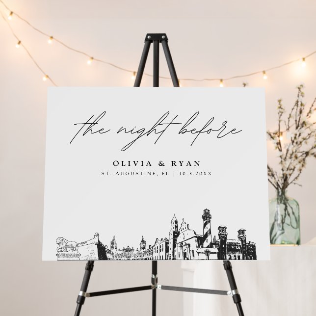 St. Augustine Rehearsal Dinner Night Before Sign (In Situ (Stand))