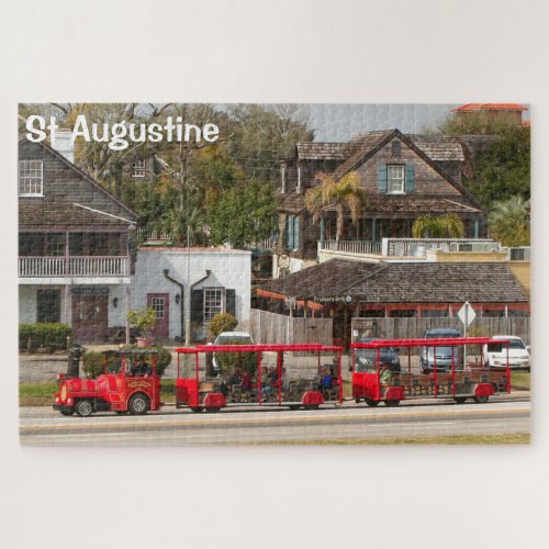 St Augustine sightseeing tourist train Florida 2 Jigsaw Puzzle