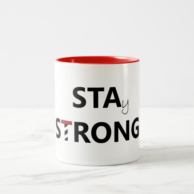 St. Augustine - Stay Strong Two-Tone Coffee Mug (Center)