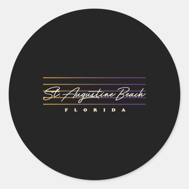 St Augustine Style Florida Classic Round Sticker (Front)