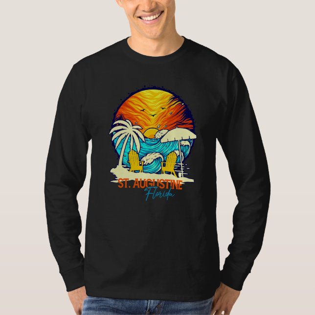St Augustine Sunset Florida Vacation Couples Famil T-Shirt (Front)