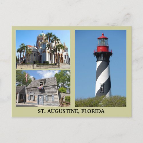 St Augustine Tourist Sites Postcard