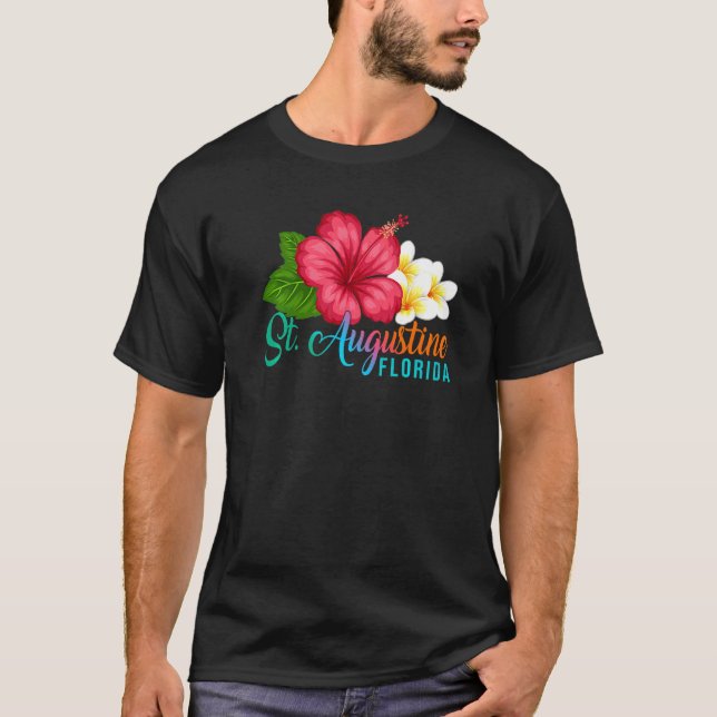 St Augustine Vacation Florida Tropical Hibiscus Fl T-Shirt (Front)