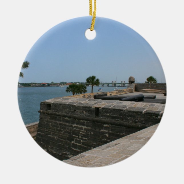 St Augustine View from fort towards bridge Ceramic Ornament (Front)
