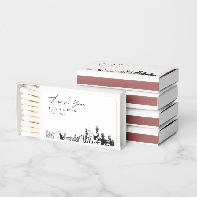 St. Augustine Wedding Favor Custom Thank You Matchboxes (Stacked)