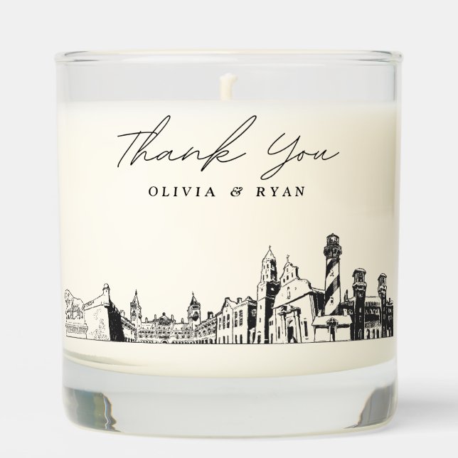 St. Augustine Wedding Thank You Gift Candle (Front)