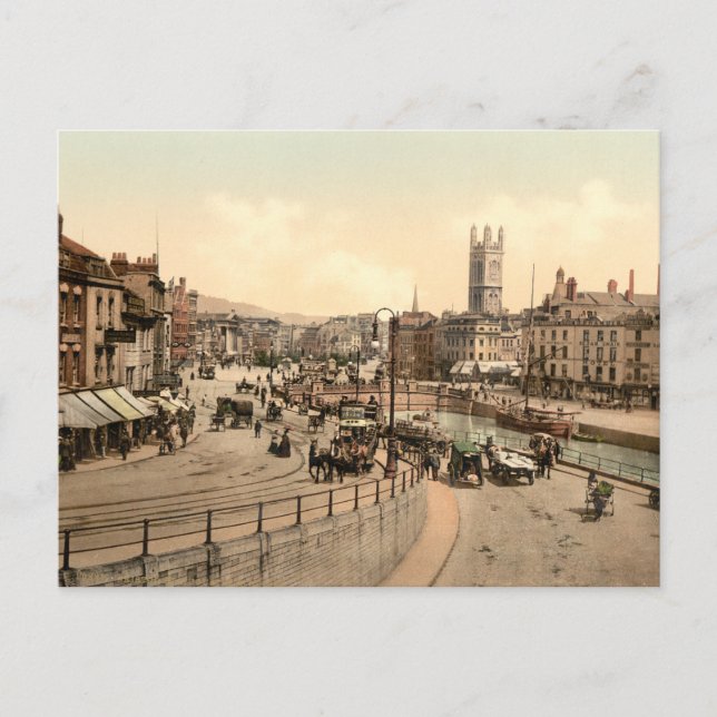 St Augustine's Bridge, Bristol, England Postcard (Front)