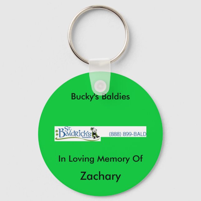 st_baldricks_logo, Bucky's Baldies, In Loving M... Keychain (Front)