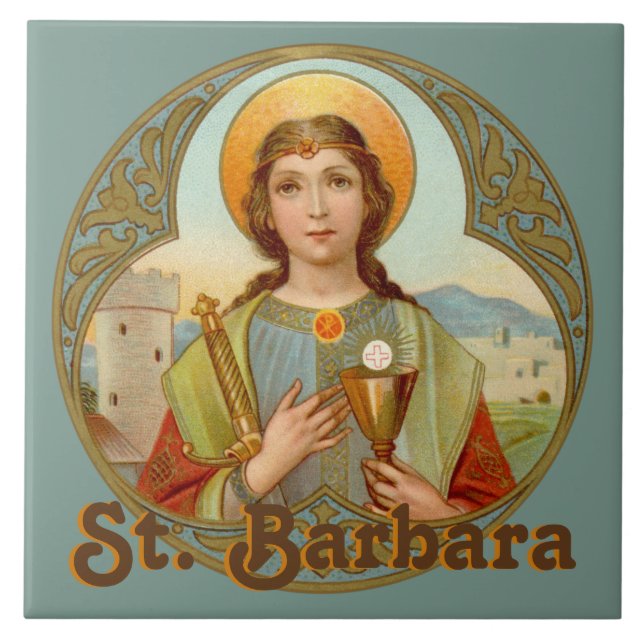 St. Barbara (BK 001) Ceramic Tile 1 (Front)