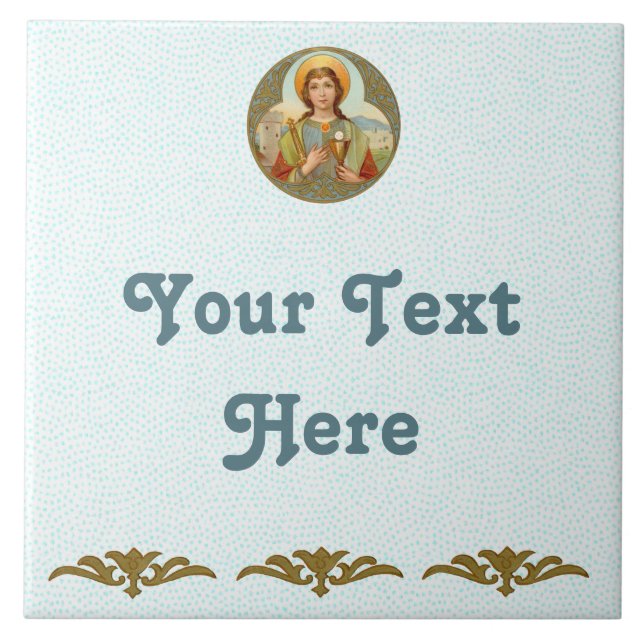 St. Barbara (BK 001) Ceramic Tile 2 (Front)