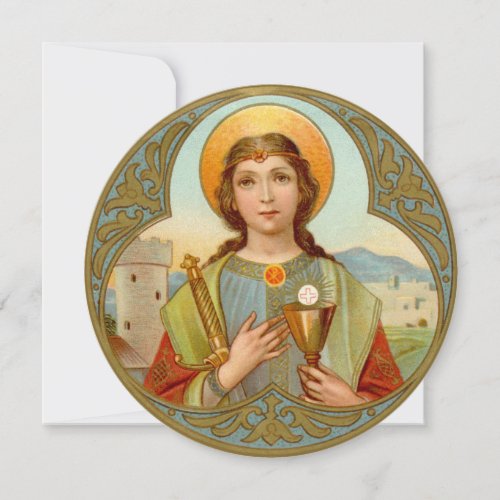 St Barbara BK 001 Circular Blank Greeting Card