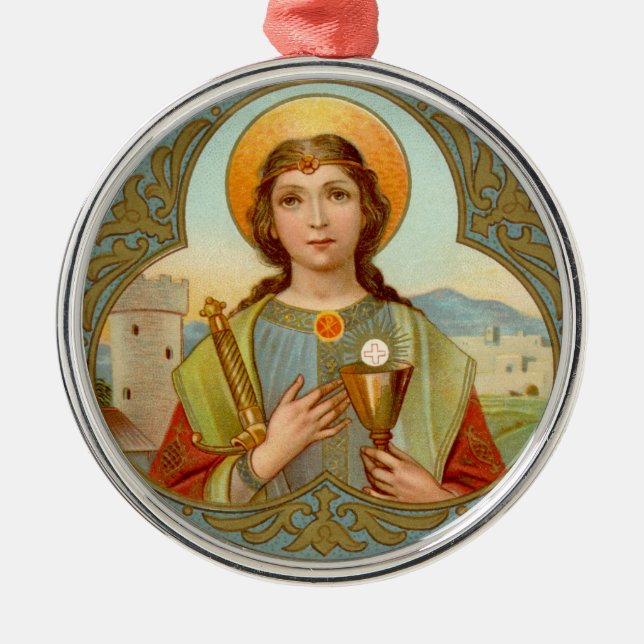 St. Barbara (BK 001) Metal Ornament (Front)