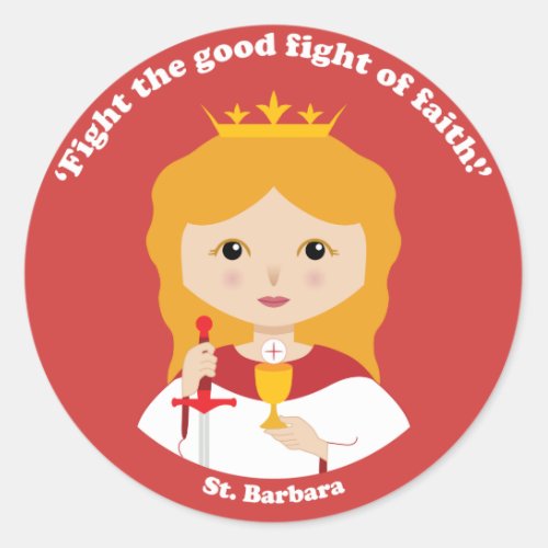 St Barbara Classic Round Sticker