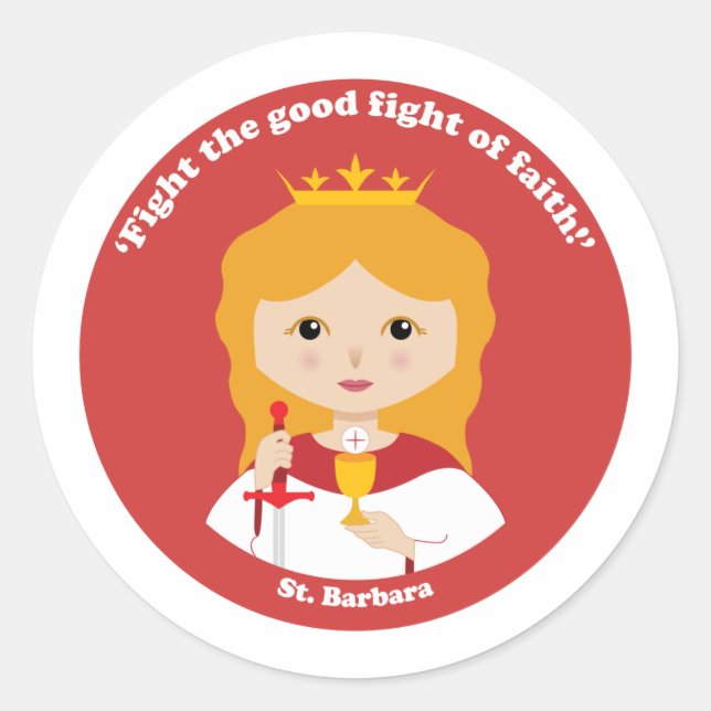St. Barbara Classic Round Sticker (Front)