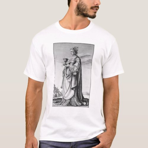 St Barbara etched by Wenceslaus Hollar 1647 T_Shirt