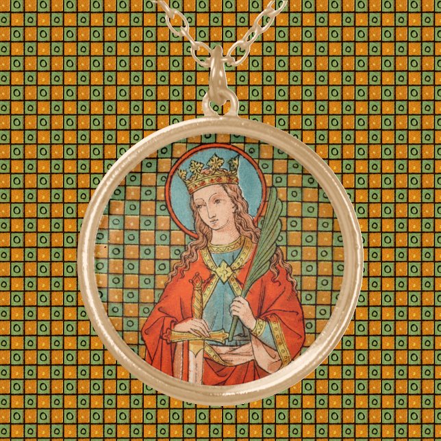 St. Barbara  (JP 01) Gold Plated Necklace (Creator Uploaded)