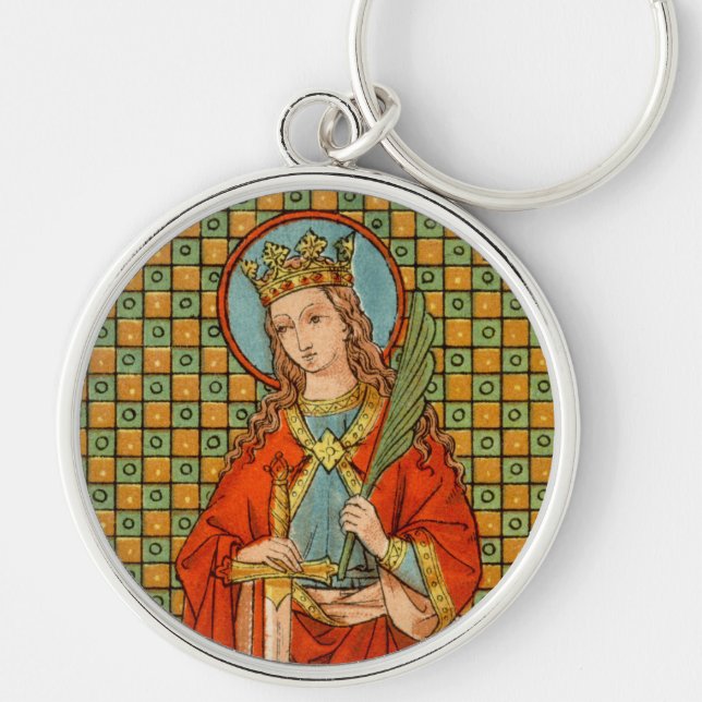 St. Barbara  (JP 01) Round Metal Keychain (Front)