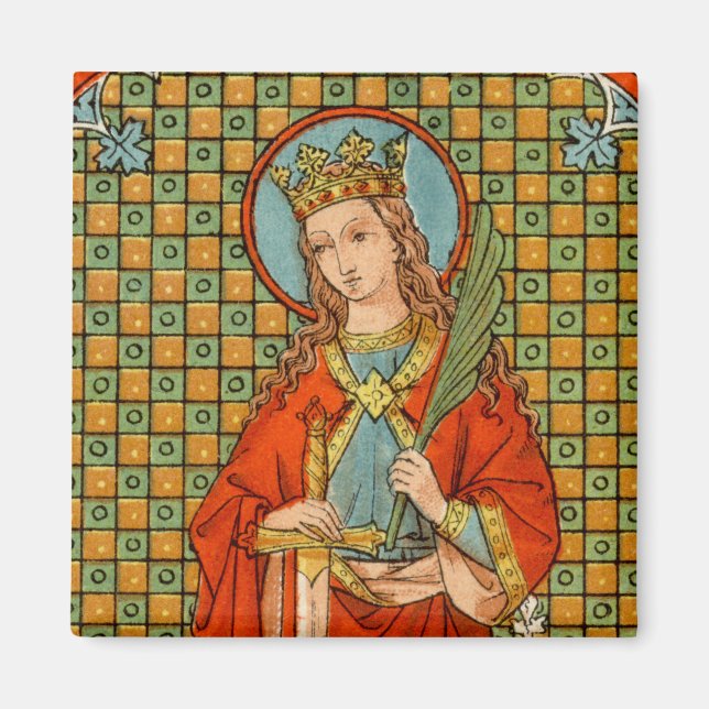 St. Barbara  (JP 01) Square Magnet (Front)