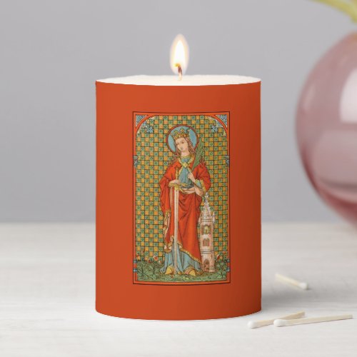 St Barbara JP 01 Style 1 3x4 Pillar Candle
