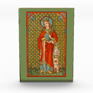 St. Barbara  (JP 01) Vertical Paperweight or Photo Block
