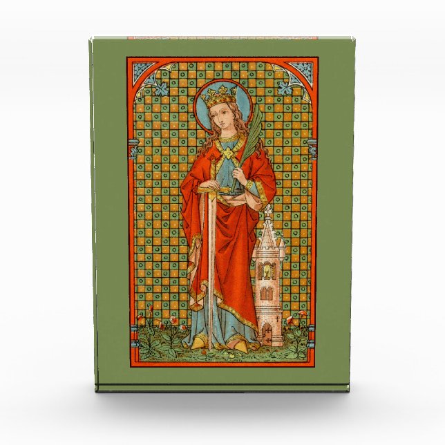 St. Barbara  (JP 01) Vertical Paperweight or Photo Block (Front)