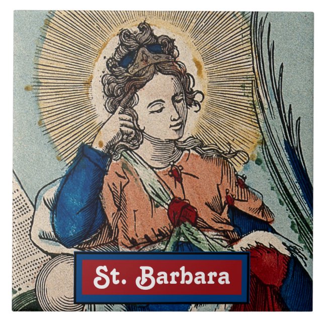 St. Barbara (M 007) Ceramic Tile 1 (Front)