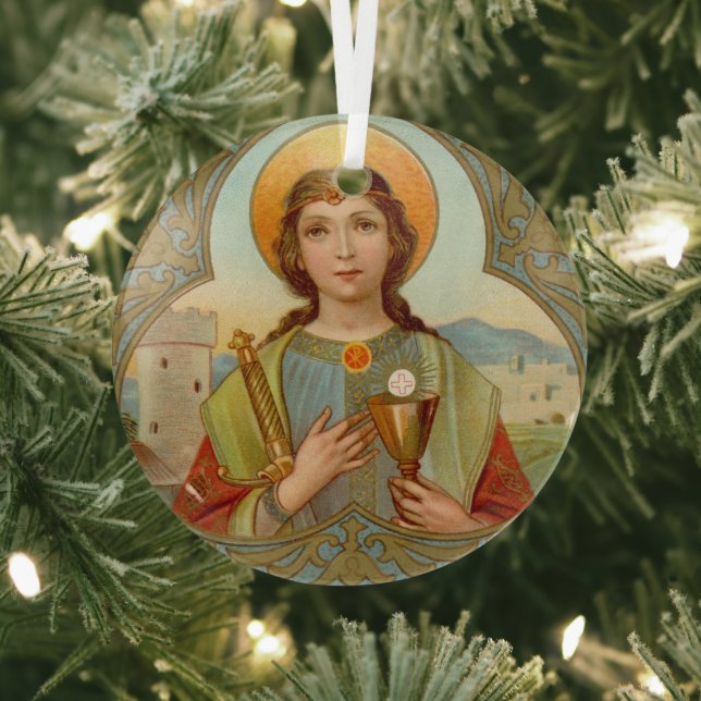 St. Barbara of Nicomedia (BK 001) Glass Ornament (Insitu)