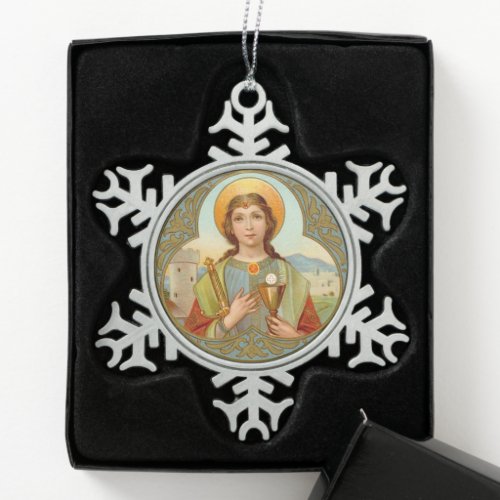 St Barbara of Nicomedia BK 001 Snowflake Pewter Christmas Ornament