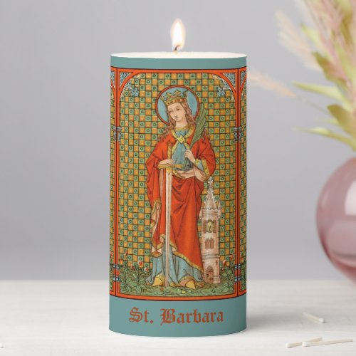 St Barbara of Nicomedia JP 01 3x6 Pillar Candle