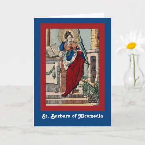 St Barbara with Artillery M 007 Blank Greeting Card
