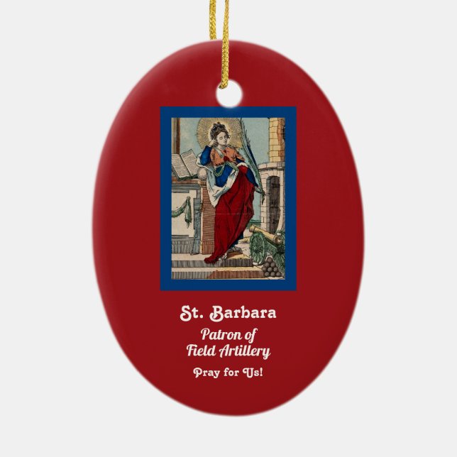St. Barbara with Artillery (M 007) Ceramic Ornament (Back)