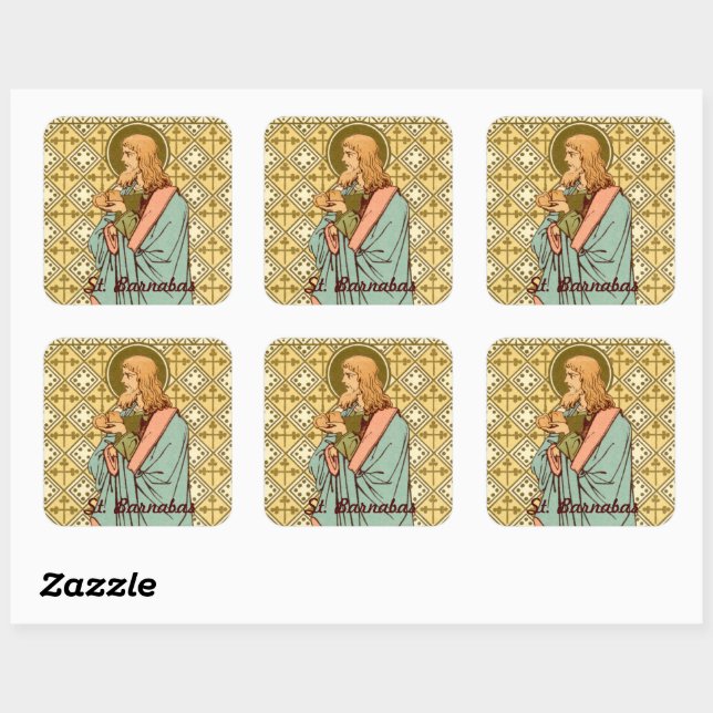 St. Barnabas the Apostle (RLS 02) Square Sticker (Sheet)
