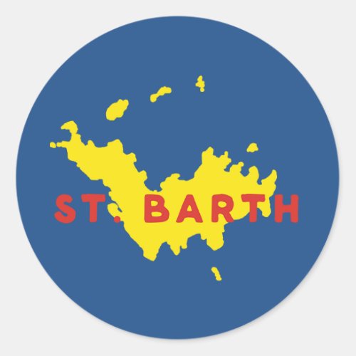 St Barth Silhouette Classic Round Sticker