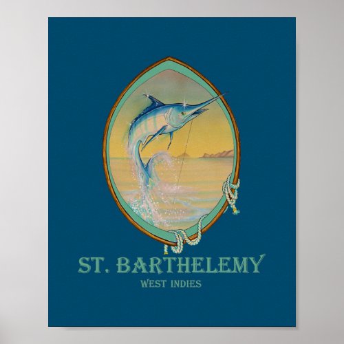 St Barthelemy West Indies Vintage Offshore Poster