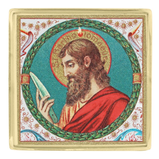 St. Bartholomew the Apostle (JMAS 03) Gold Finish Lapel Pin (Front)