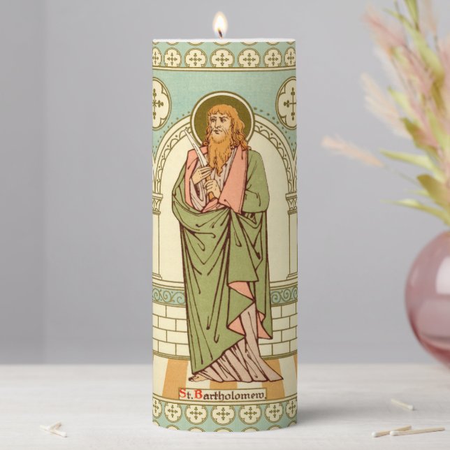 St. Bartholomew the Apostle (RLS 03) 3"x8" Pillar Candle (In Situ)