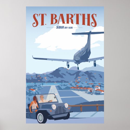 St Barths Landing Poster
