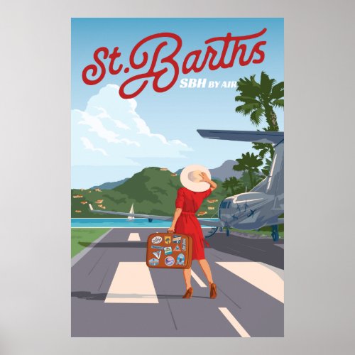 St Barths Tarmac  Poster