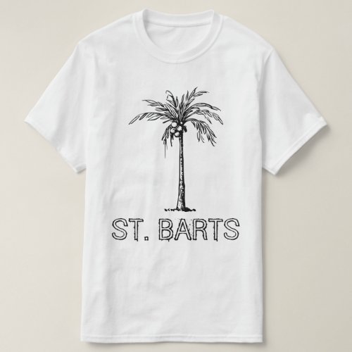 St Barts coconut tree black  white design T_Shirt