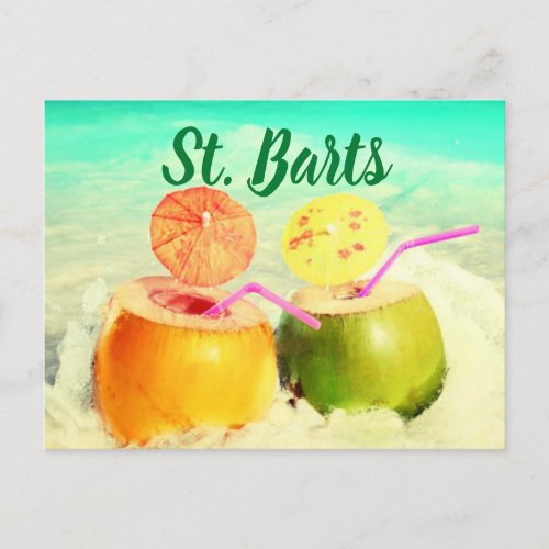 St Barts coconuts Postcard
