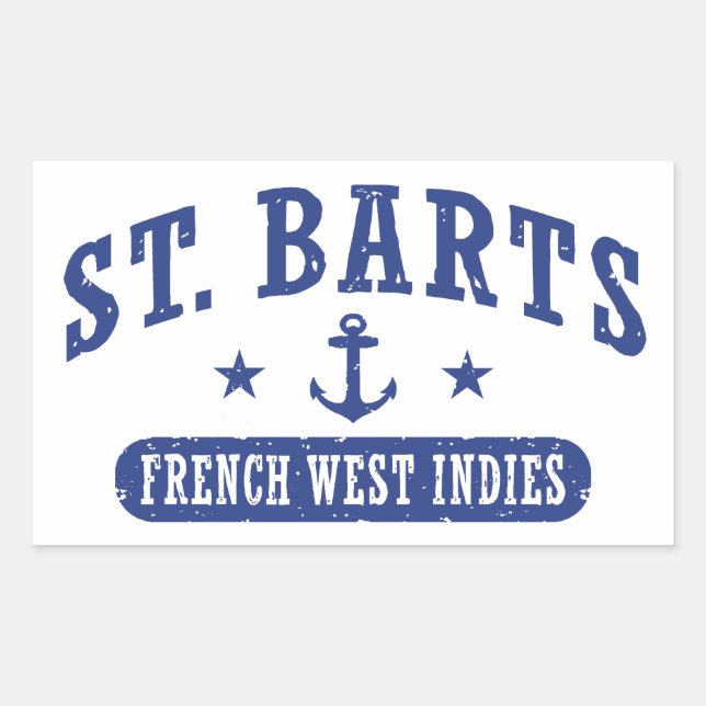 St. Barts French West Indies Rectangular Sticker (Front)