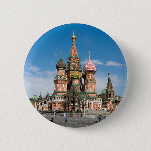 St.Basil Cathedral in Moscow Button (Front)
