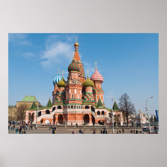 St. Basil cathedral in Moscow Poster (Front)